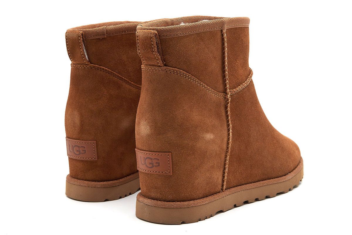 Women's Insuleted Wedge Ankle Boots UGG Classic Femme Mini Chestnut | Apia