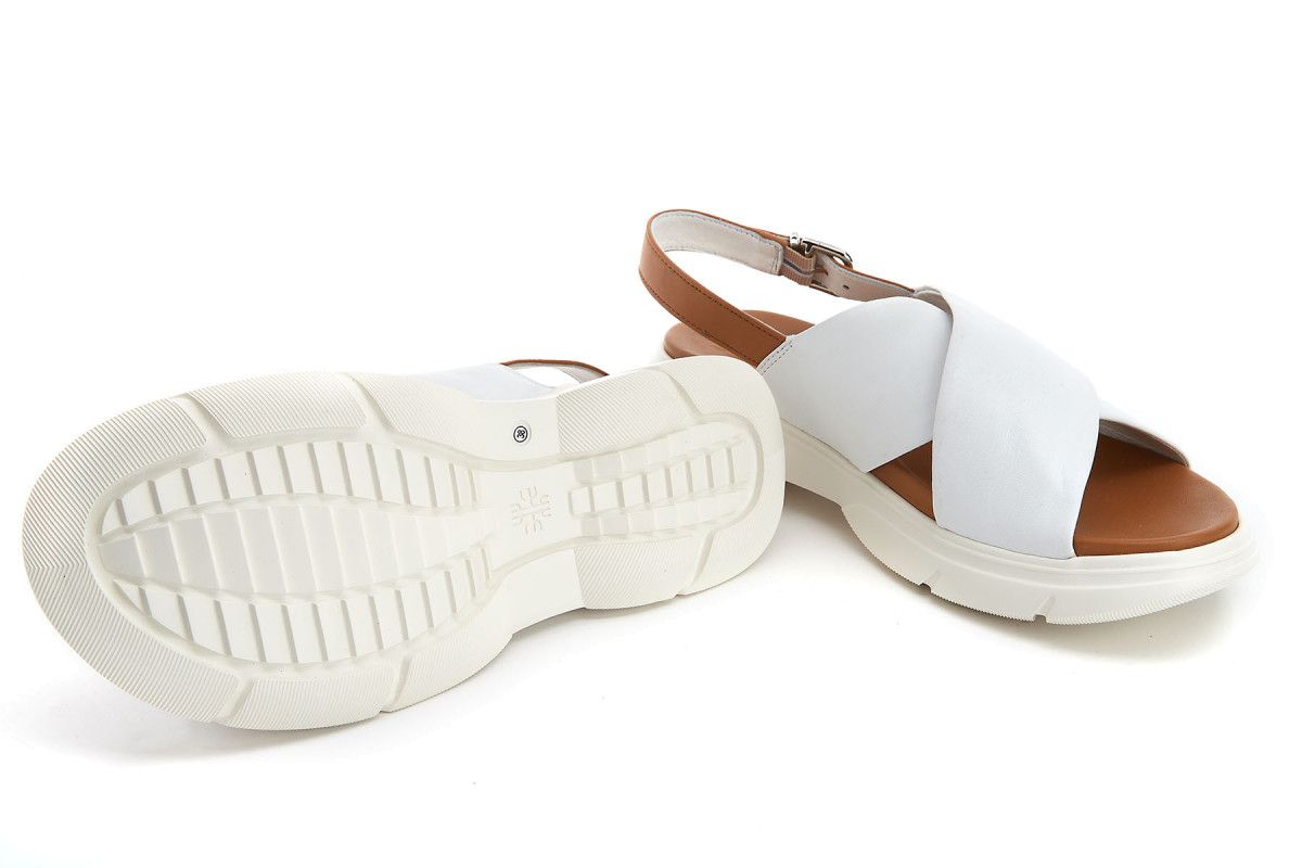 Women's Platform Sandals HOGL 9-102920 Weiss/Nougat Vitality | Apia