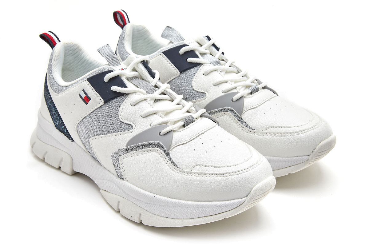 Kid's Sneakers TOMMY HILFIGER T3A4 White/Silver/Blu | Apia