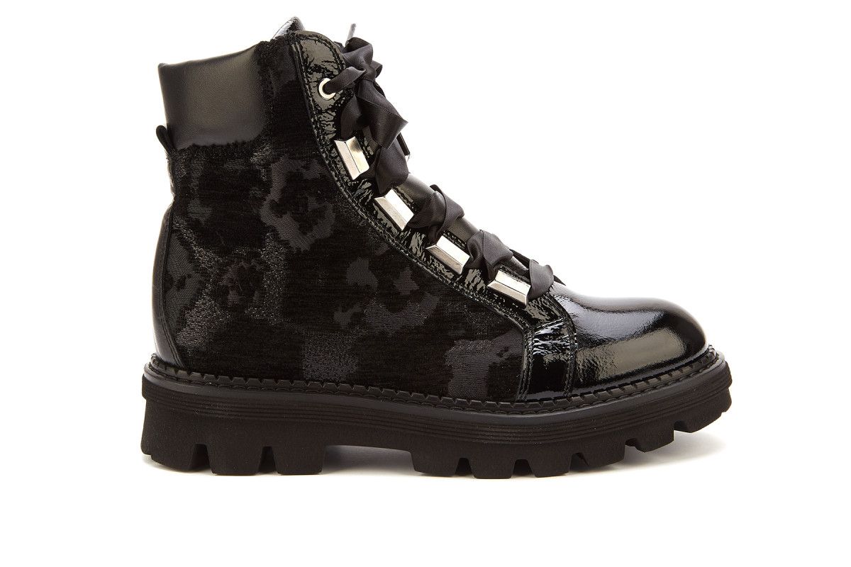 Women's Lace Up Platform Ankle Boots APIA Inna Nero | Apia