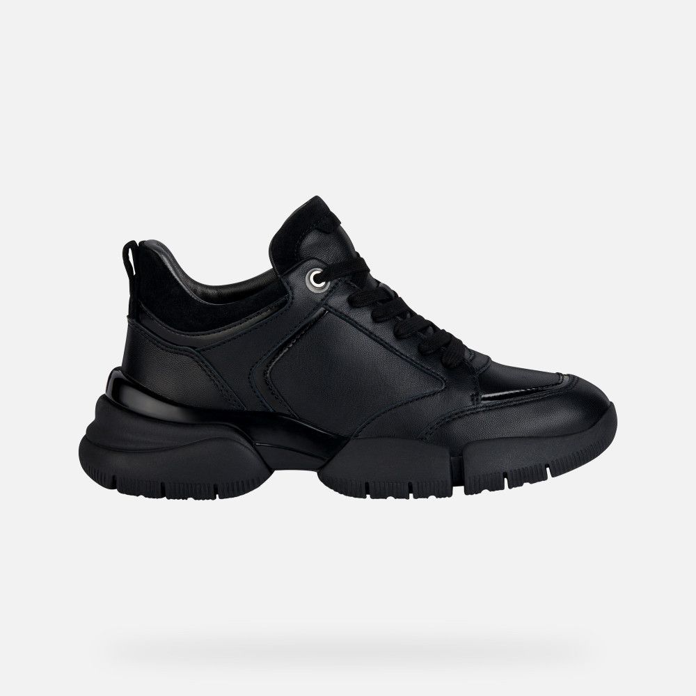 Women's Sneakers Platform GEOX Adacter D35PQA Black | Apia
